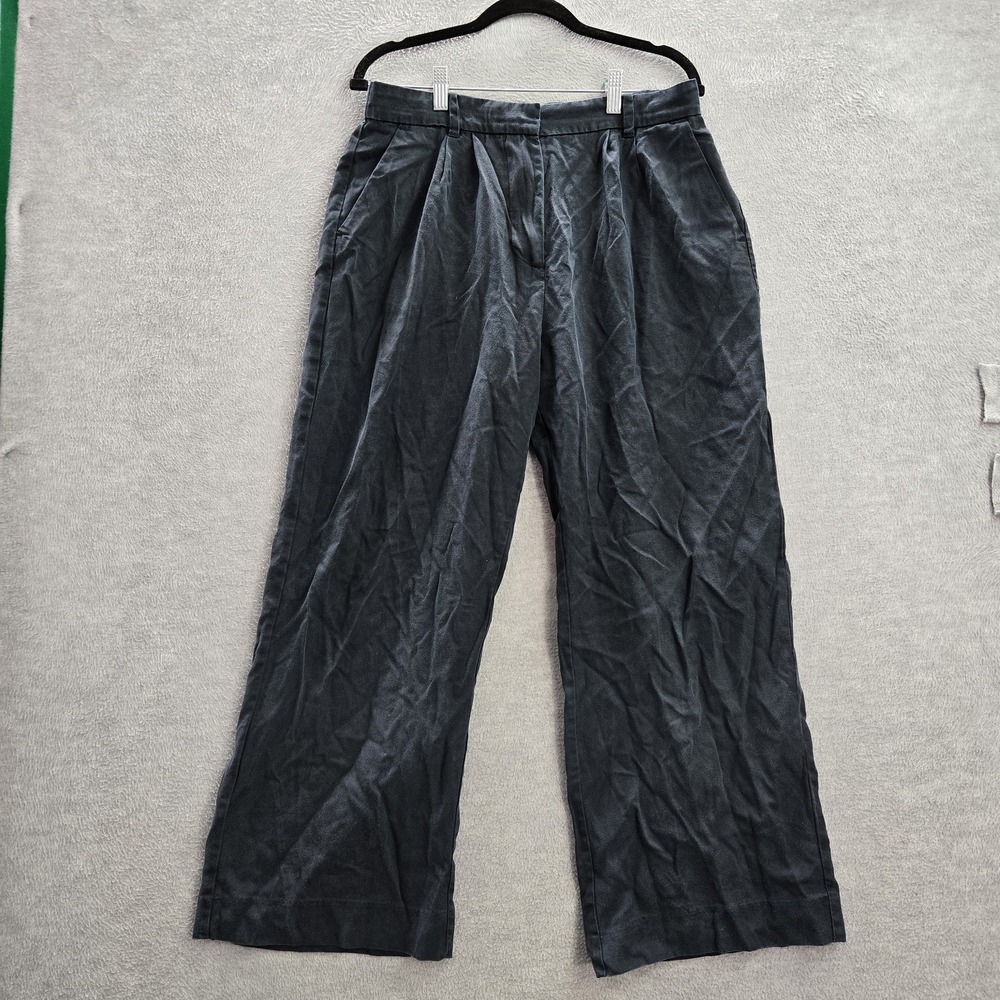Abercrombie & Fitch Women Pants M Blue Wide Leg Lyocell